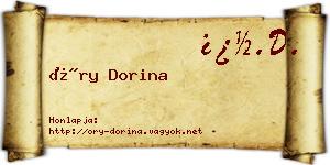Őry Dorina névjegykártya