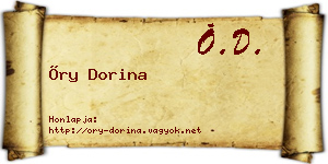 Őry Dorina névjegykártya